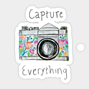 "Capture Everything" Floral Camera Sticker